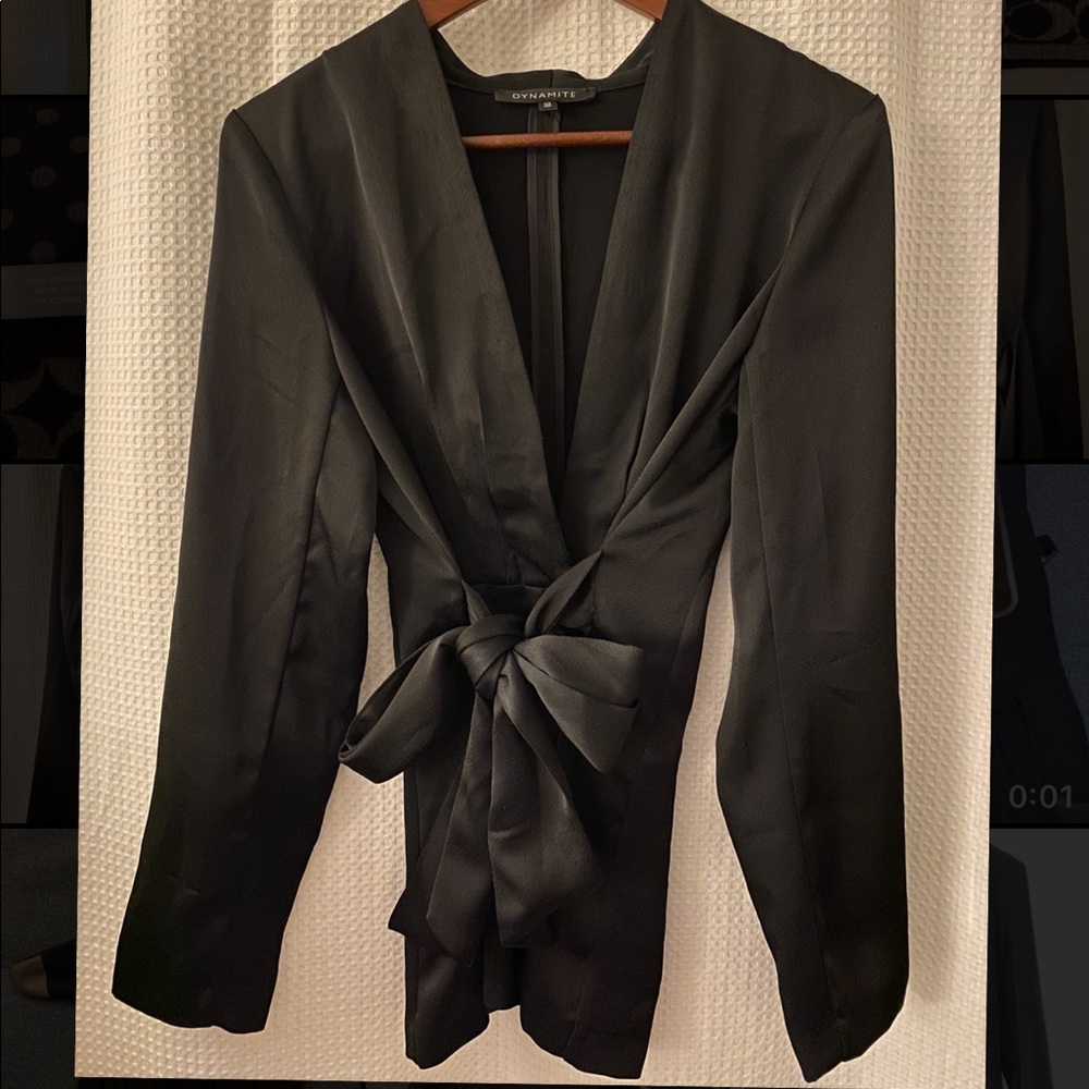Black Satin Blazer by Dynamite